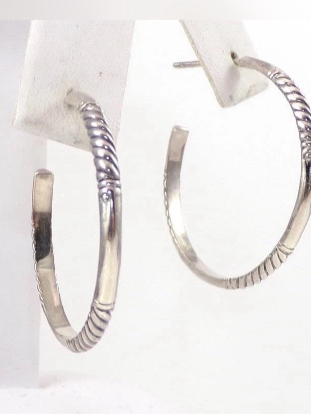 BH Effy Stunning Sterling Silver Smooth Cable 1 1/8" Hoop Earrings